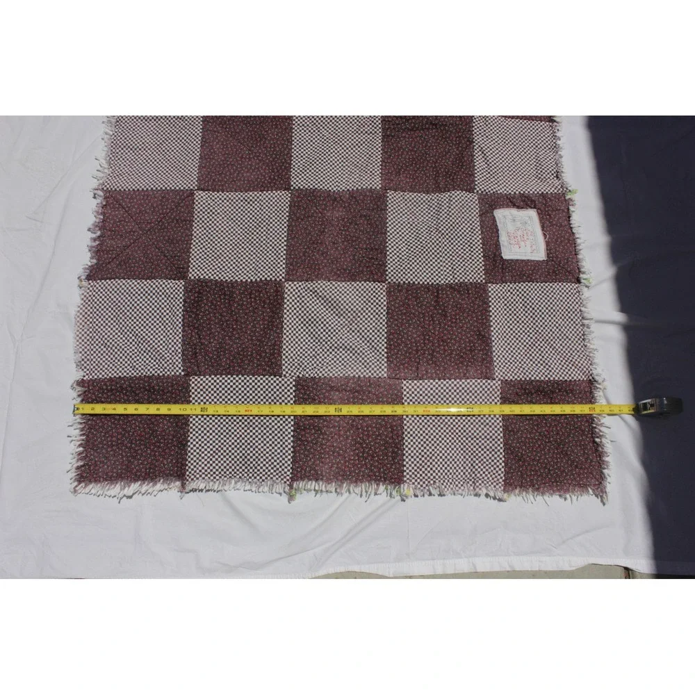 Cottage Core Denim Flannel Plaid's Rag Quilt,Granny Core Scrappy Rag Quilt 60x42